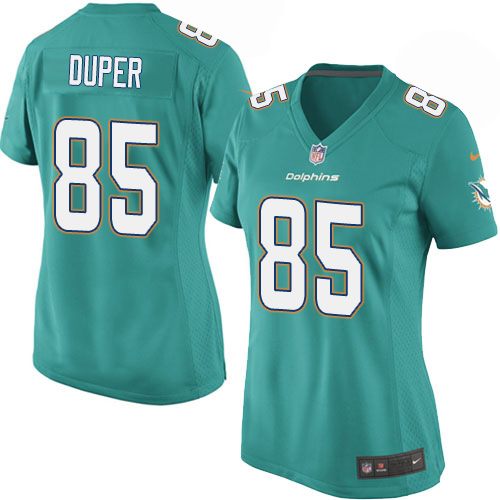 Women's Game Mark Duper Nike Jersey Aqua Green Home - #85 NFL Miami Dolphins